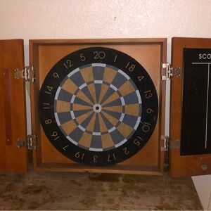 Michael Graves Black and Brown Dartboard Cabinet